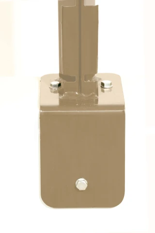 Poteau grillage rigide 0867mm Gris 2500 sablé - DeltaMax platine équerre soudée