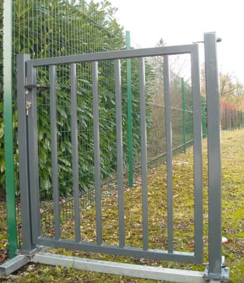 portillon barreaudé en acier galvanisé et plastifié, haute sécurité