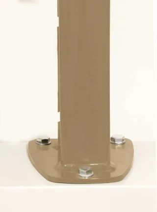 Poteau grillage rigide 1267mm  Gris 2500 sablé - DeltaMax platine soudée - Ce poteau a été spécialement conçu pour les panneaux rigides