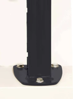 Poteau grillage rigide 1267mm  Noir 2200 Sablé - DeltaMax platine soudée - Produits de clôture Verpillat