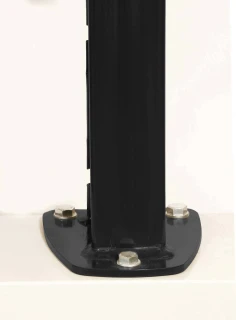 Poteau grillage rigide 1067mm  Noir 2300 Sablé - DeltaMax platine soudée - Produits de clôture Verpillat