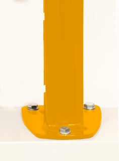 Poteau grillage rigide 1267mm  Jaune signalisation - DeltaMax platine soudée - Produits de clôture Verpillat