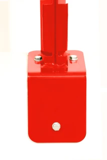Poteau grillage rigide 1067mm  Rouge clair brillant - DeltaMax platine équerre soudée - Produits de clôture Verpillat